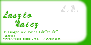 laszlo maicz business card